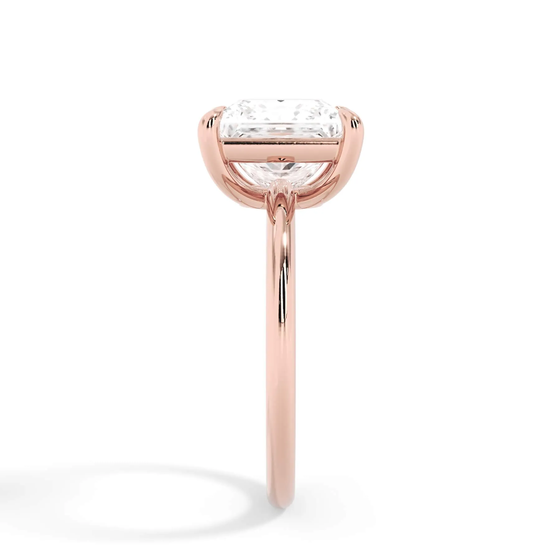 Two-Tone Basket Style Solitaire Engagement Ring - Rose Gold Head