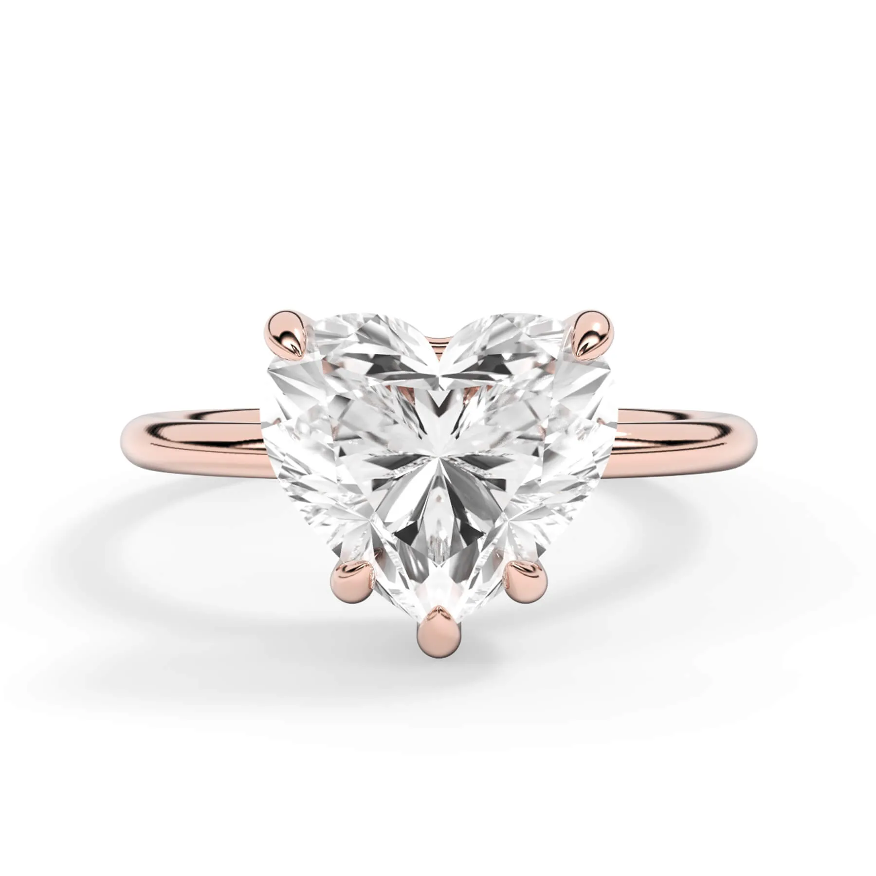 Two-Tone Basket Style Solitaire Engagement Ring - Rose Gold Head