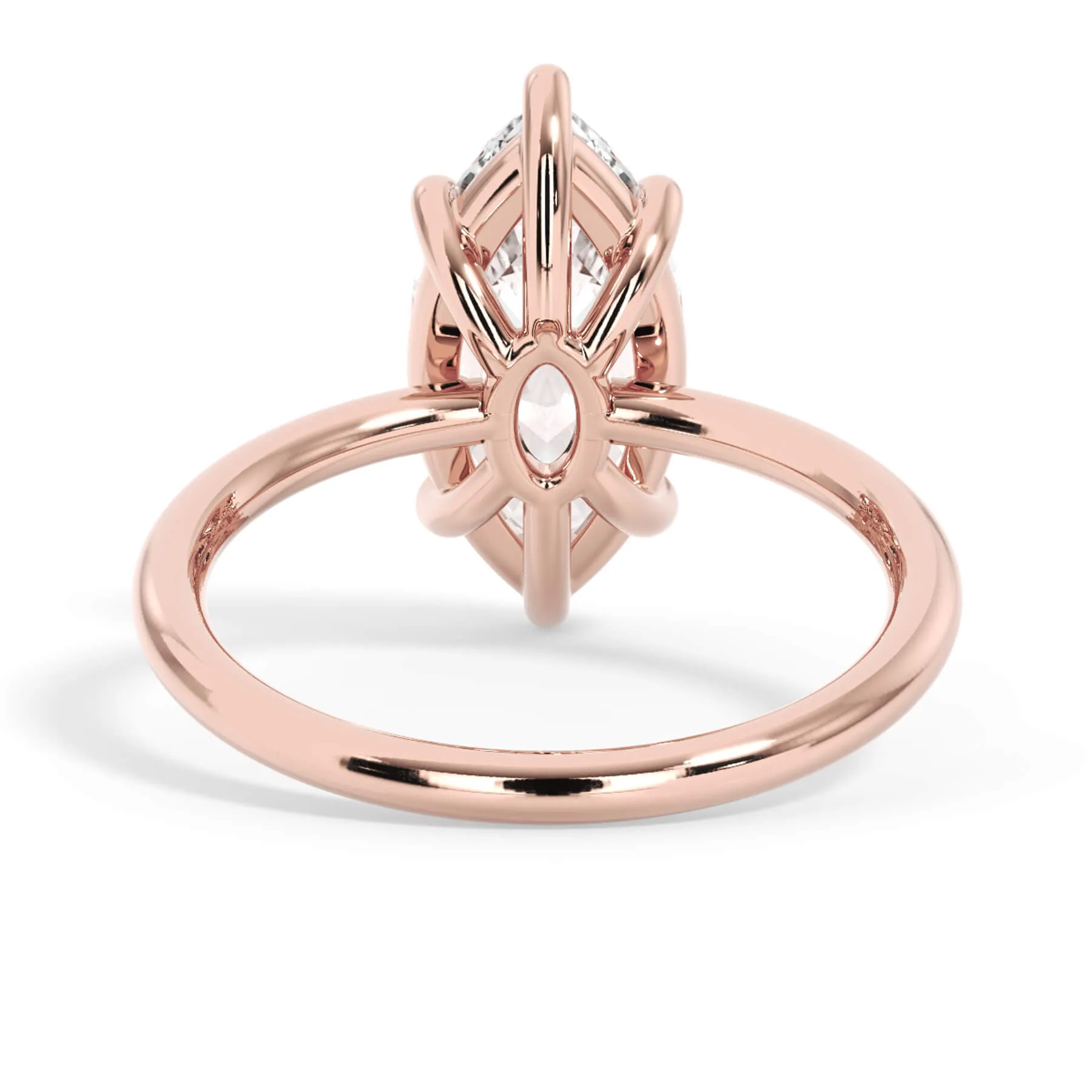 Two-Tone Basket Style Solitaire Engagement Ring - Rose Gold Head