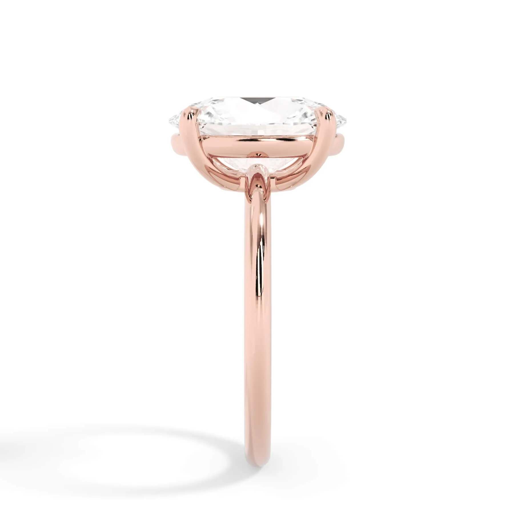 Two-Tone Basket Style Solitaire Engagement Ring - Rose Gold Head