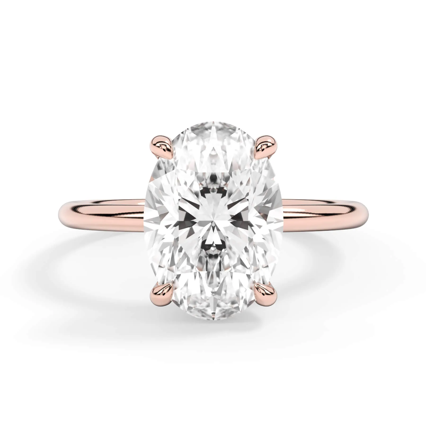 Two-Tone Basket Style Solitaire Engagement Ring - Rose Gold Head
