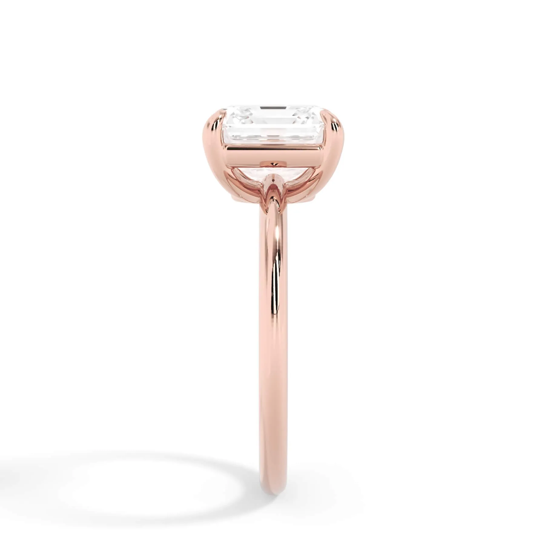 Two-Tone Basket Style Solitaire Engagement Ring - Rose Gold Head