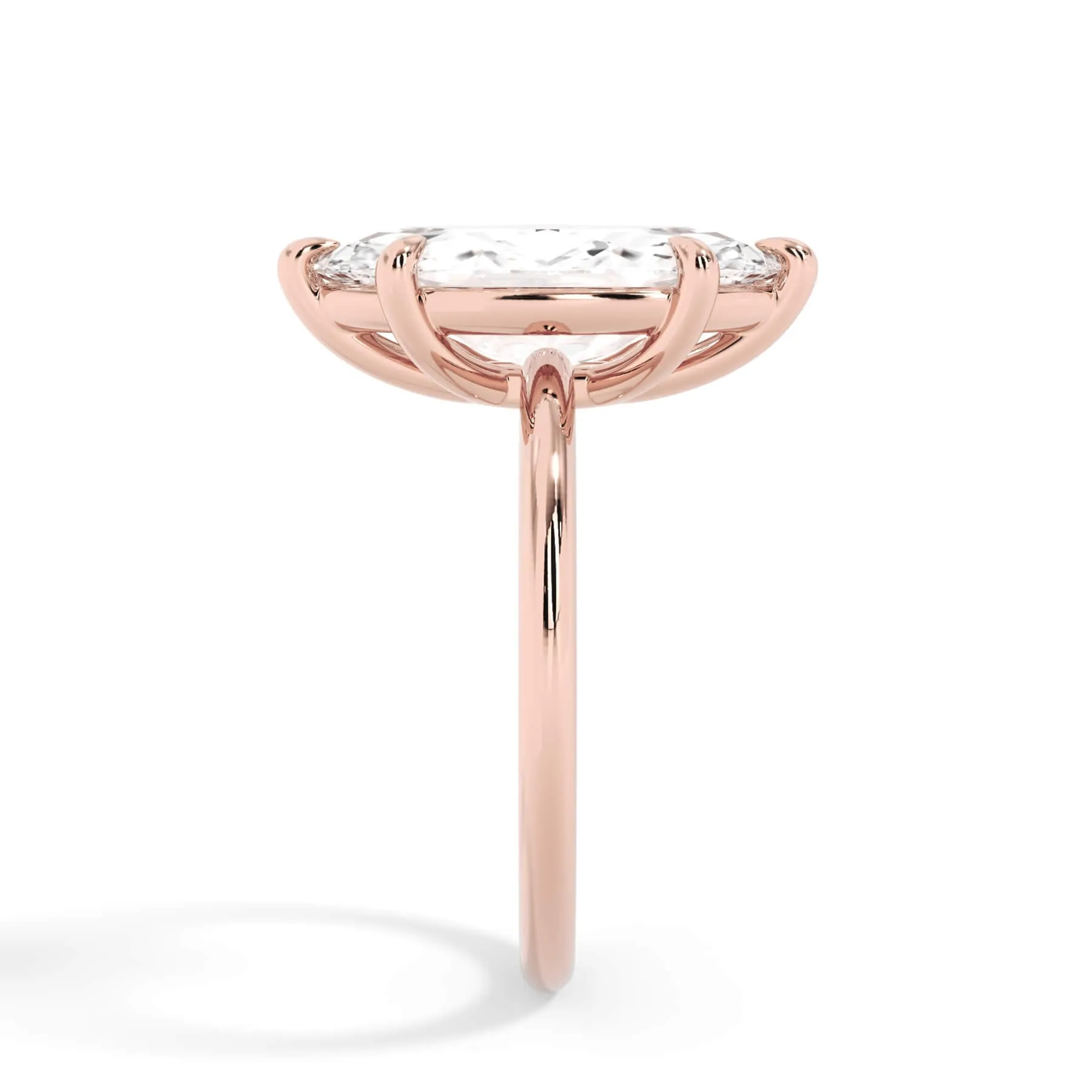 Two-Tone Basket Style Solitaire Engagement Ring - Rose Gold Head