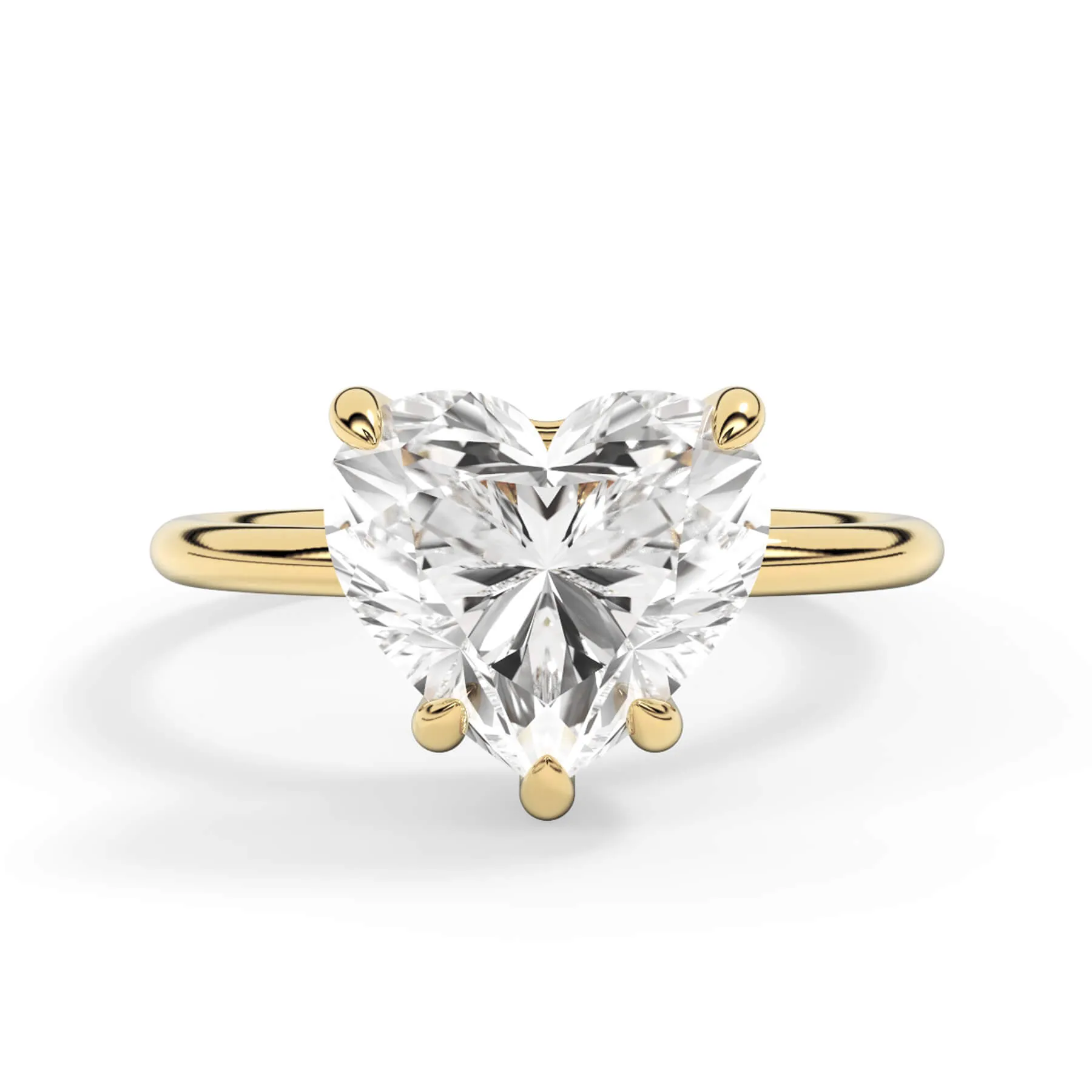 Two-Tone Basket Style Solitaire Engagement Ring - Yellow Gold Head