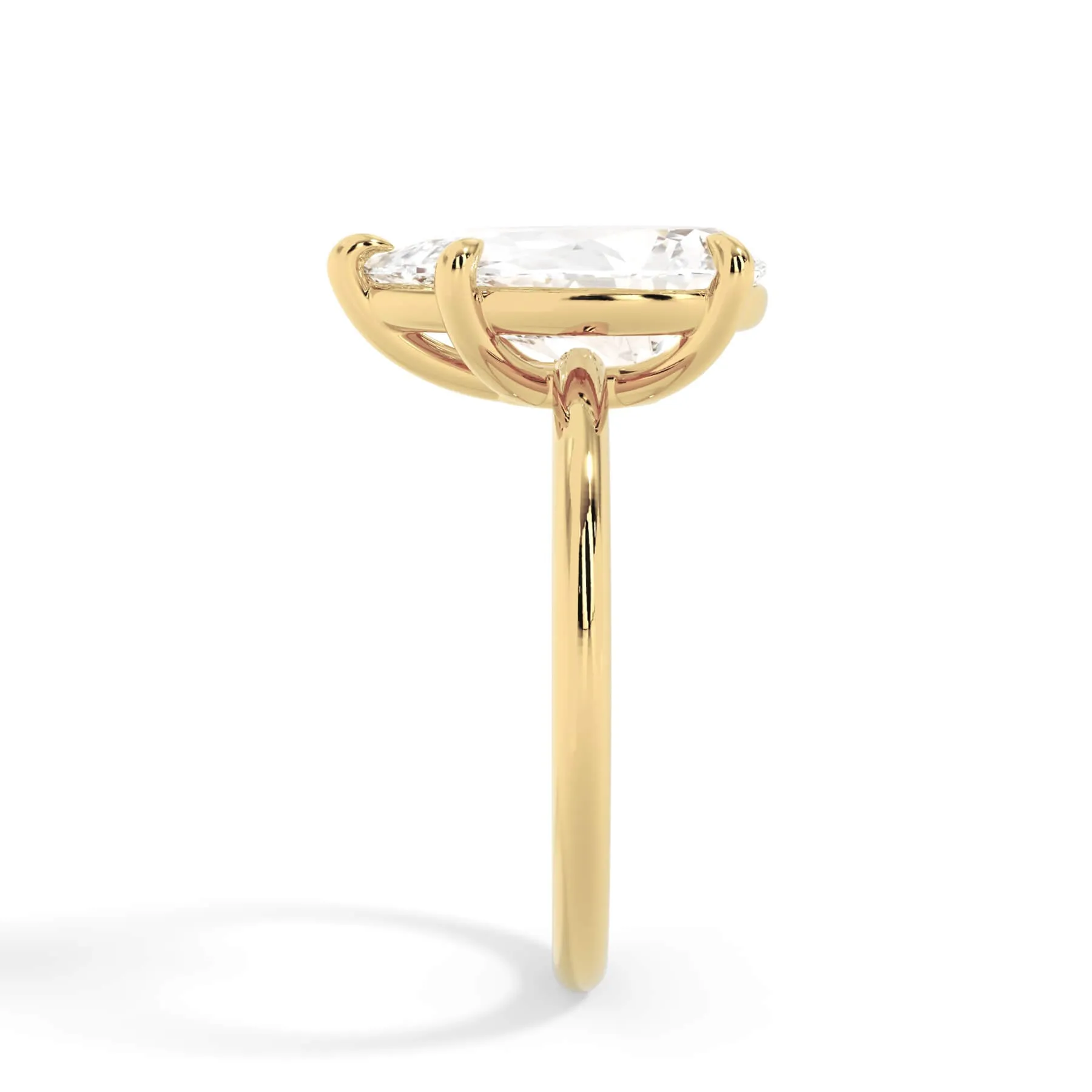 Two-Tone Basket Style Solitaire Engagement Ring - Yellow Gold Head
