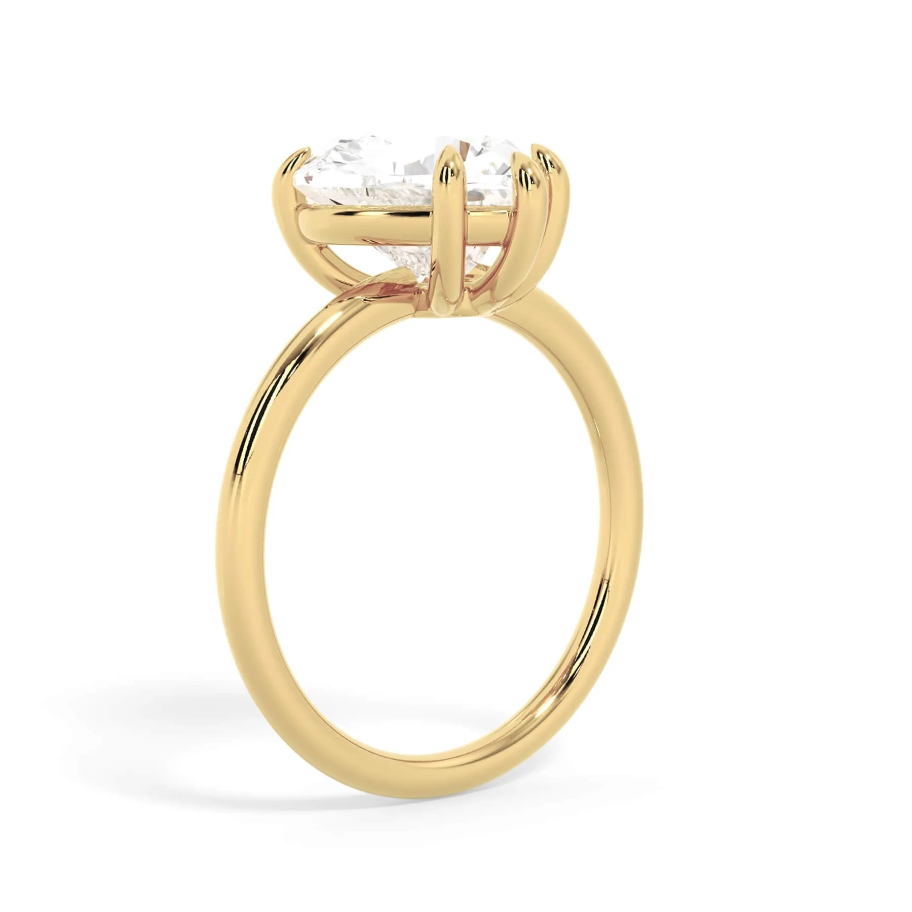 Two-Tone Basket Style Solitaire Engagement Ring - Yellow Gold Head