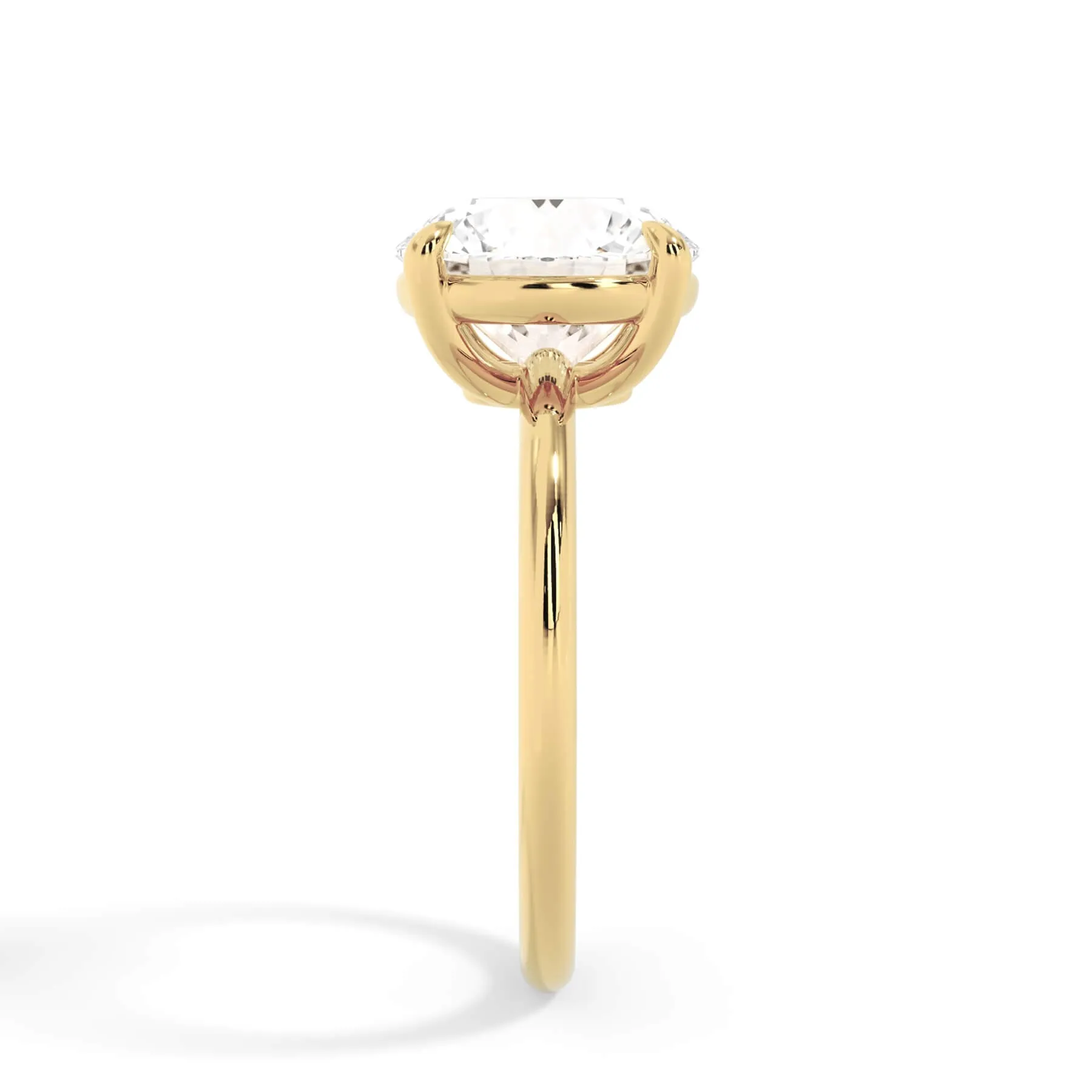 Two-Tone Basket Style Solitaire Engagement Ring - Yellow Gold Head