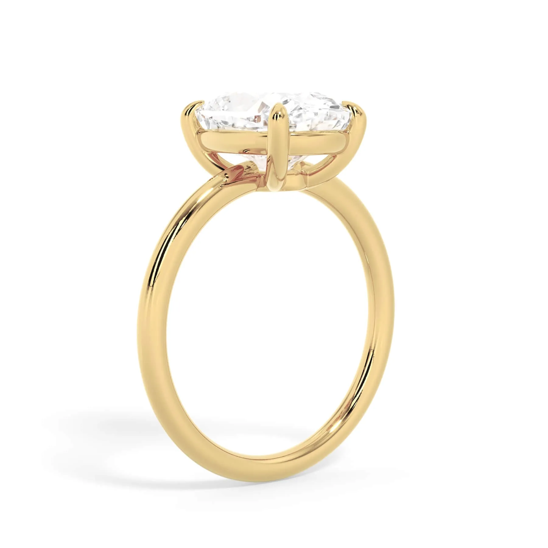Two-Tone Basket Style Solitaire Engagement Ring - Yellow Gold Head