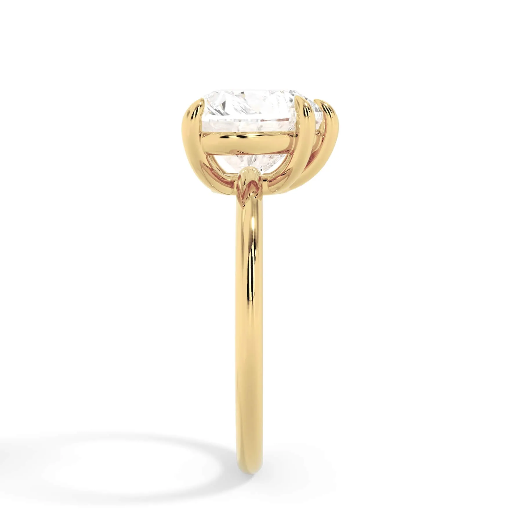 Two-Tone Basket Style Solitaire Engagement Ring - Yellow Gold Head