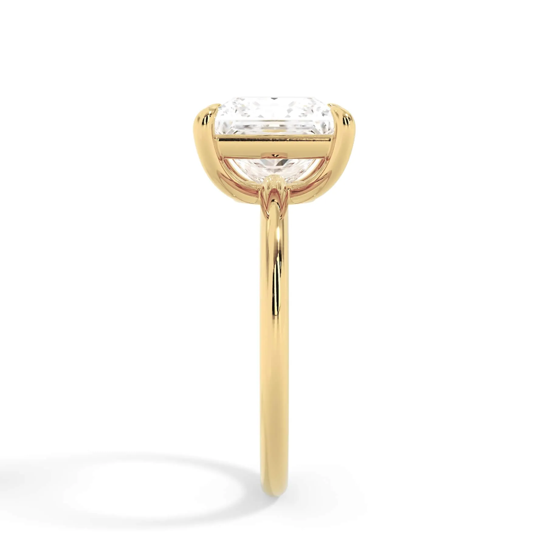 Two-Tone Basket Style Solitaire Engagement Ring - Yellow Gold Head