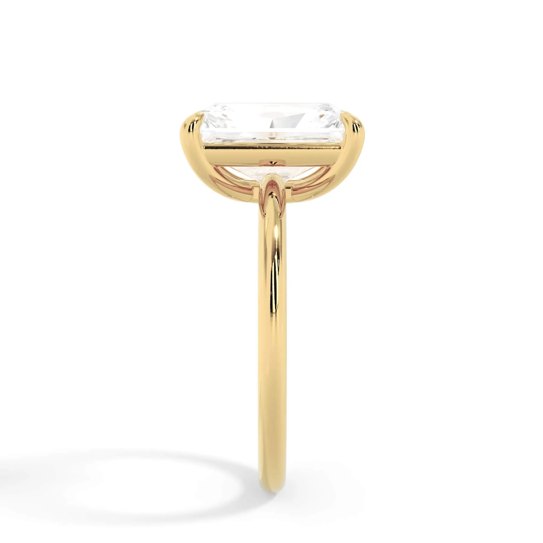 Two-Tone Basket Style Solitaire Engagement Ring - Yellow Gold Head