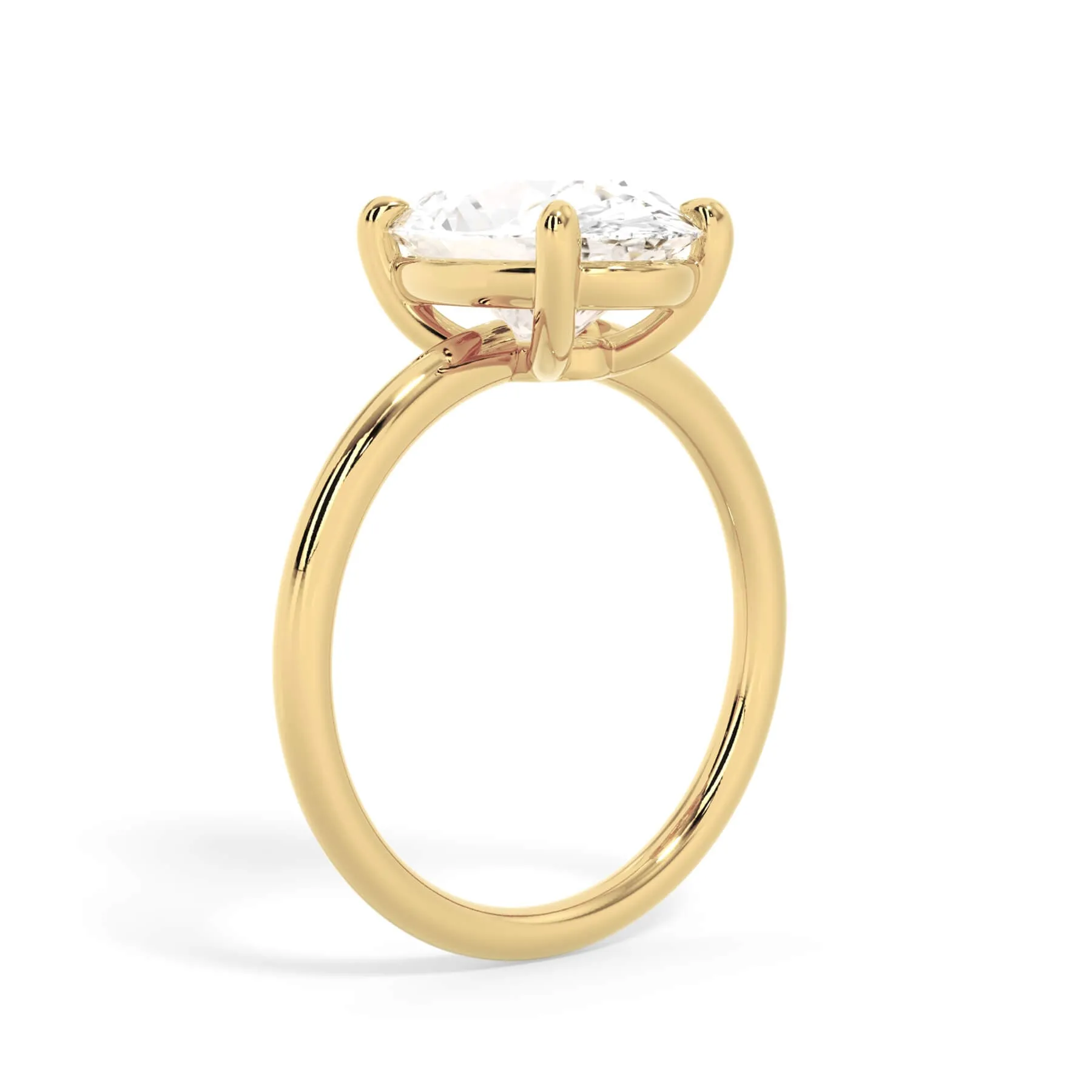 Two-Tone Basket Style Solitaire Engagement Ring - Yellow Gold Head