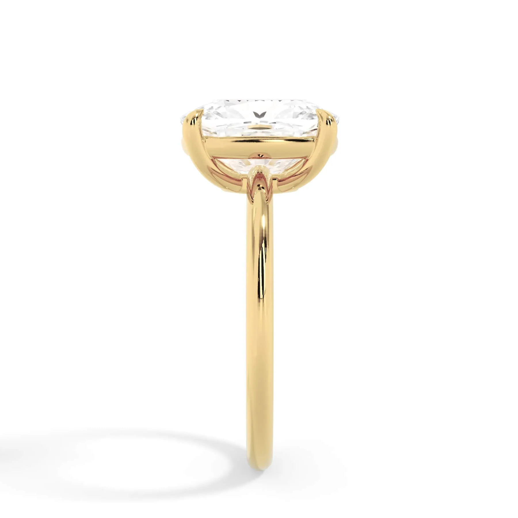 Two-Tone Basket Style Solitaire Engagement Ring - Yellow Gold Head