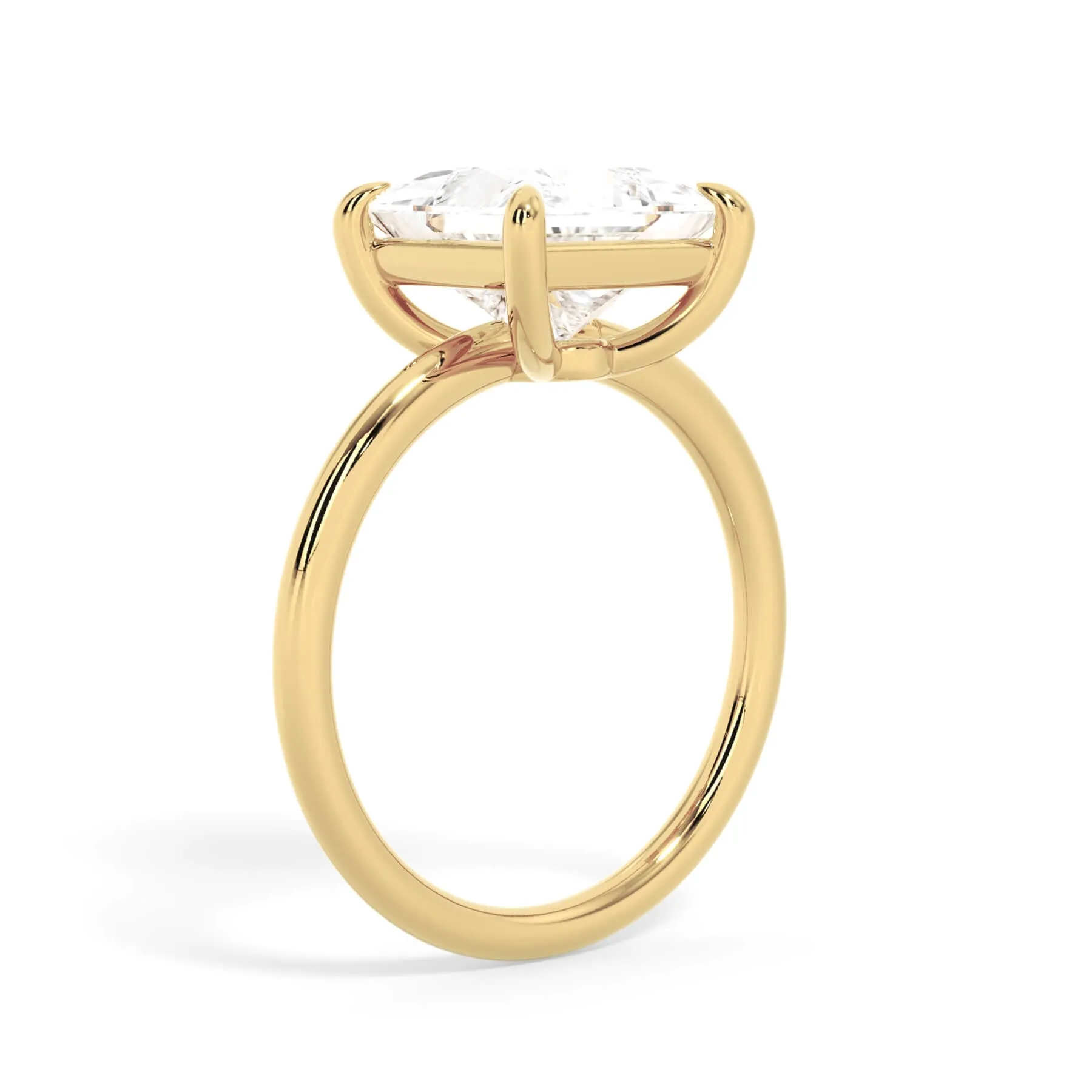 Two-Tone Basket Style Solitaire Engagement Ring - Yellow Gold Head