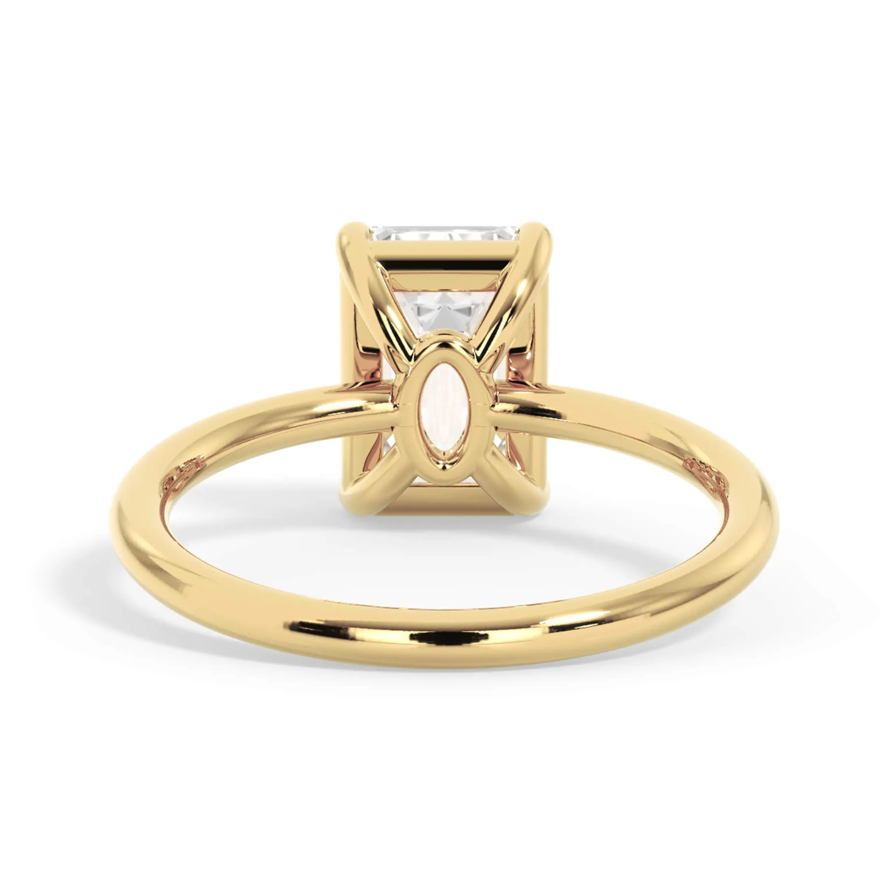 Two-Tone Basket Style Solitaire Engagement Ring - Yellow Gold Head