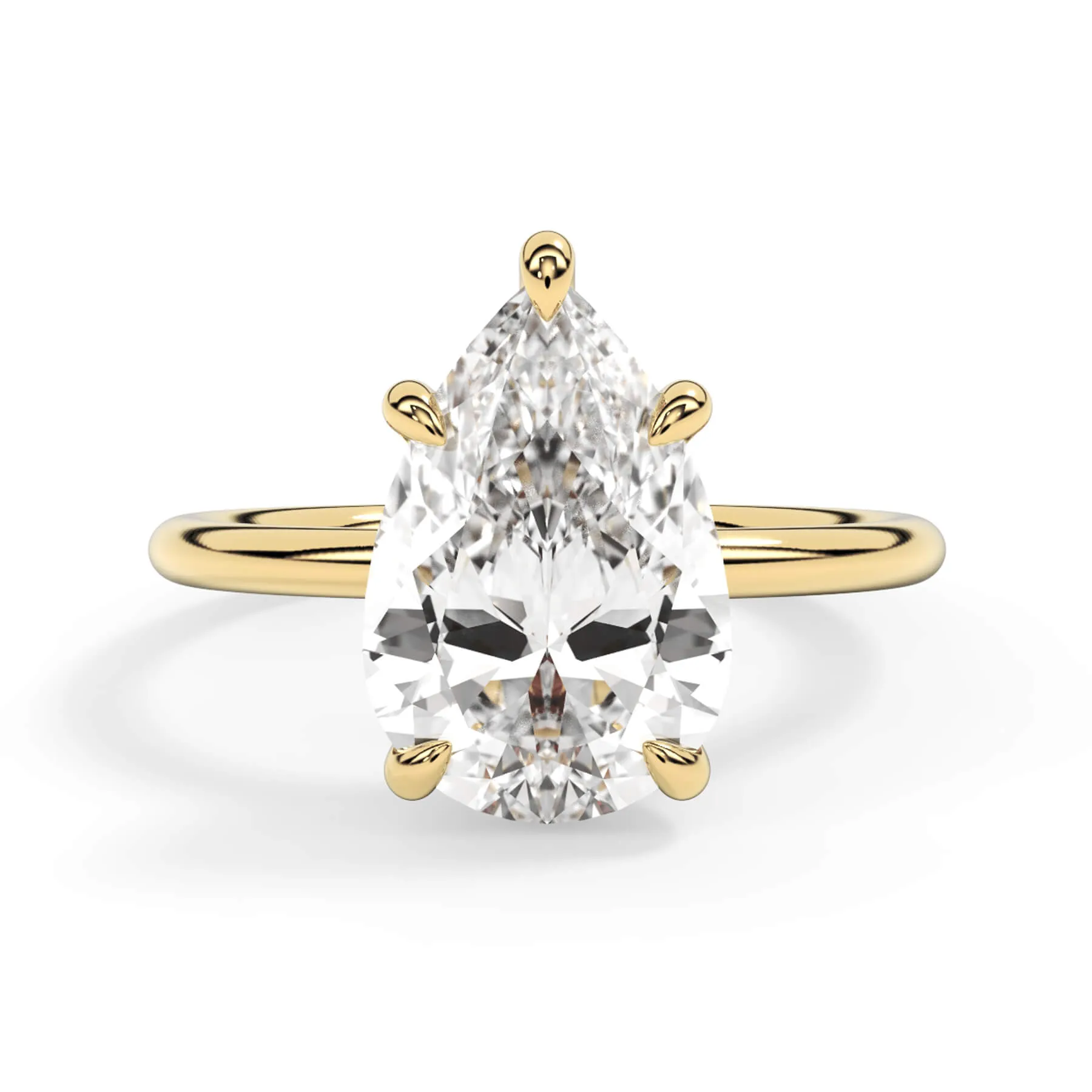 Two-Tone Basket Style Solitaire Engagement Ring - Yellow Gold Head