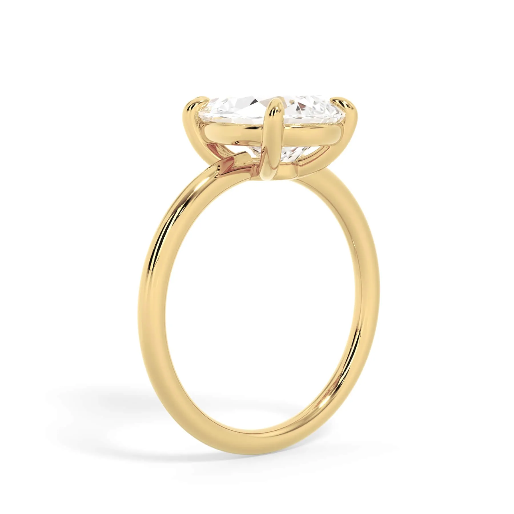 Two-Tone Basket Style Solitaire Engagement Ring - Yellow Gold Head