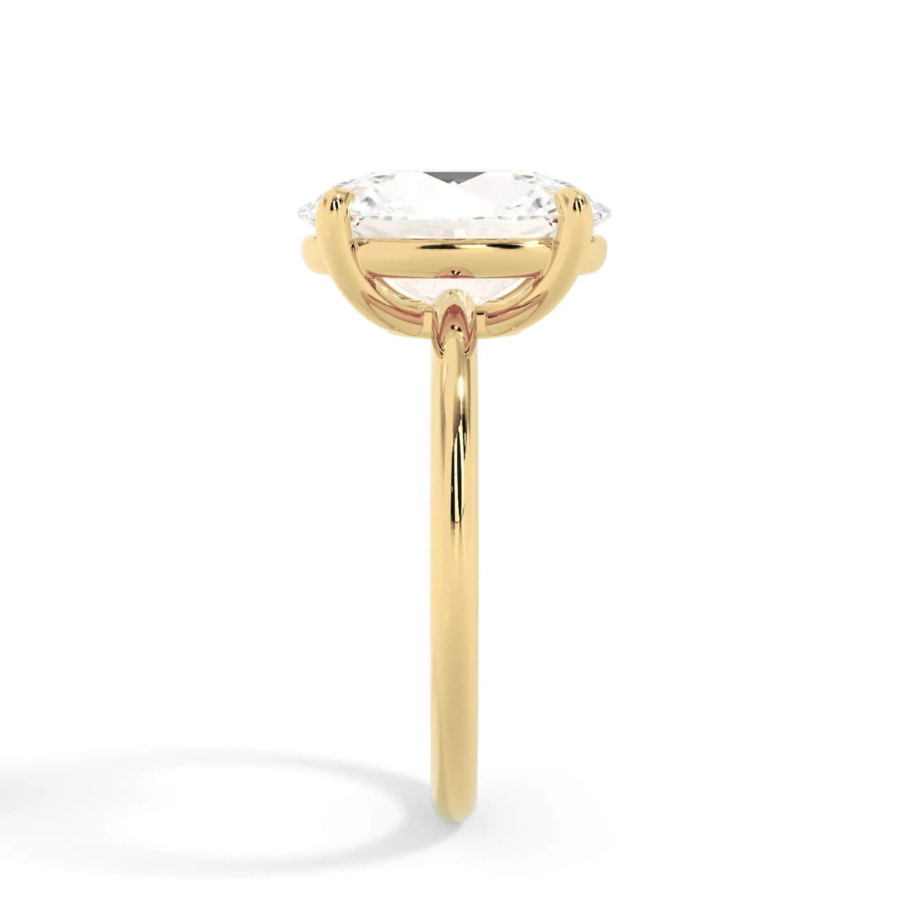 Two-Tone Basket Style Solitaire Engagement Ring - Yellow Gold Head