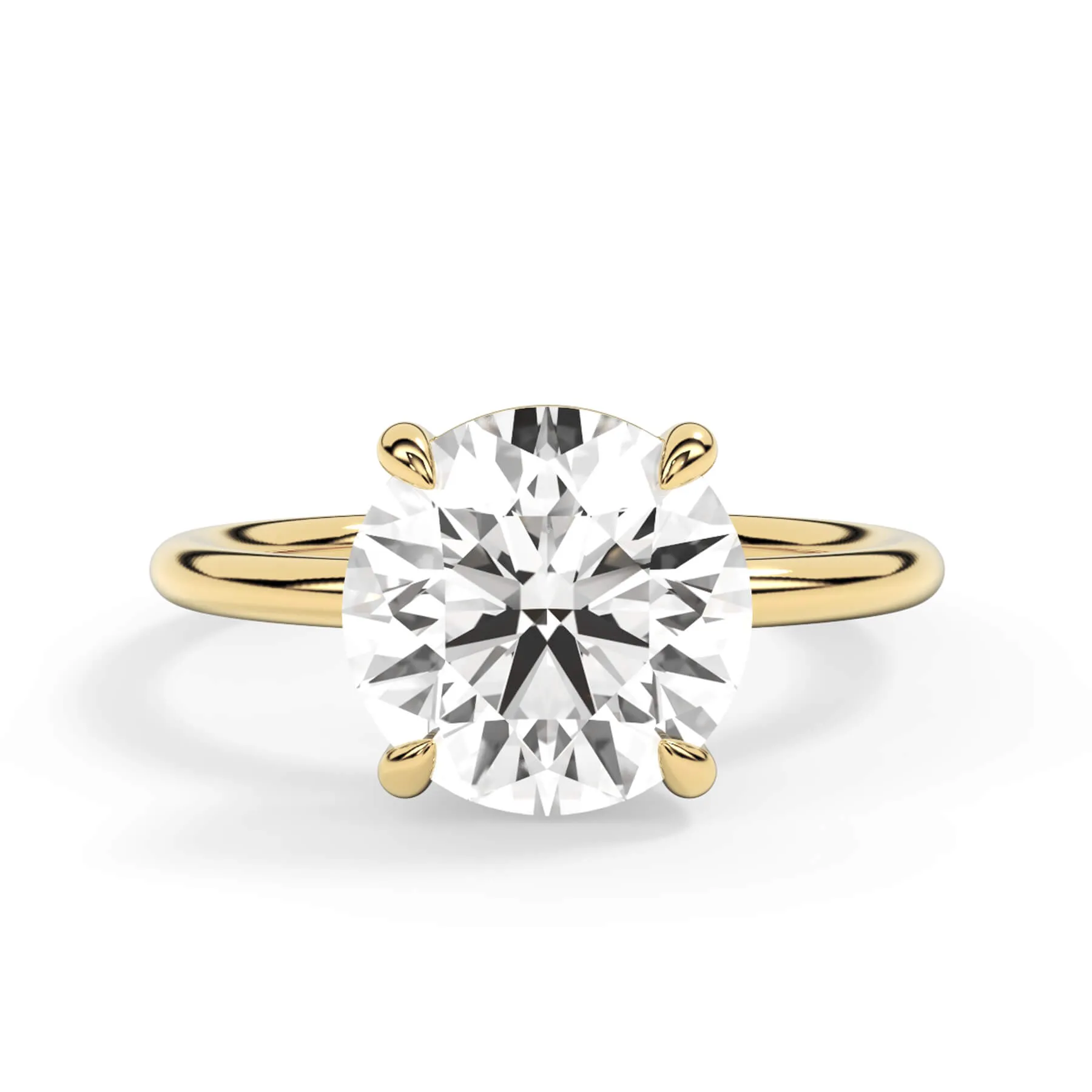 Two-Tone Basket Style Solitaire Engagement Ring - Yellow Gold Head