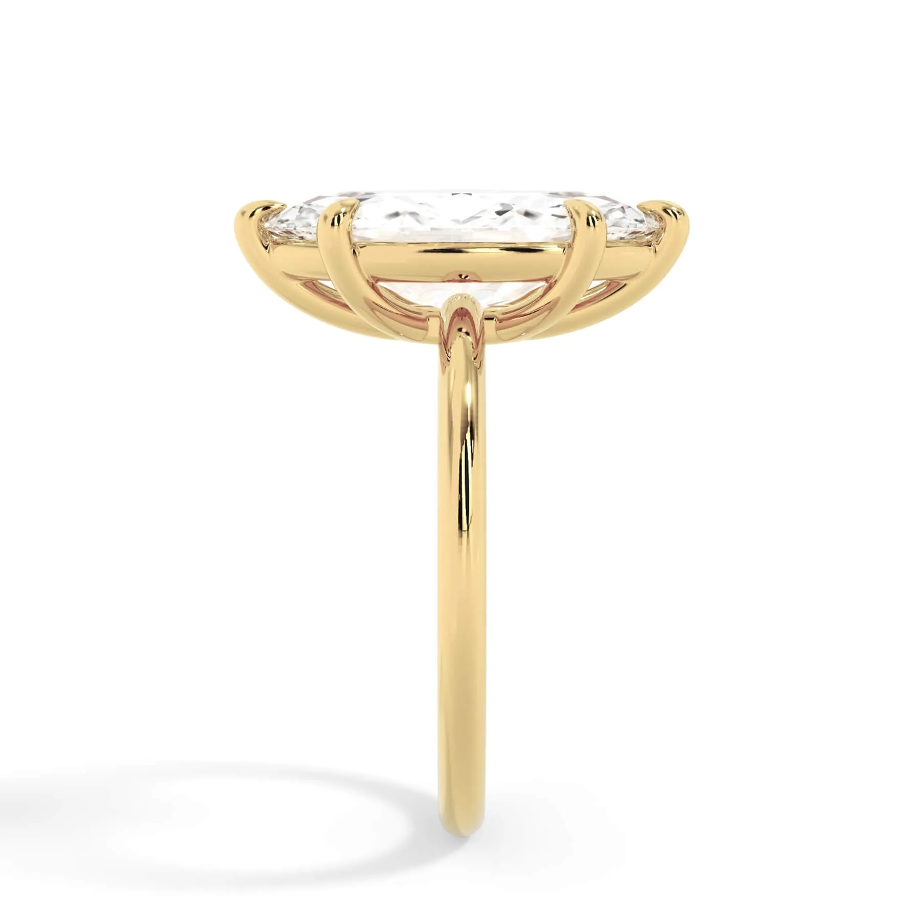 Two-Tone Basket Style Solitaire Engagement Ring - Yellow Gold Head