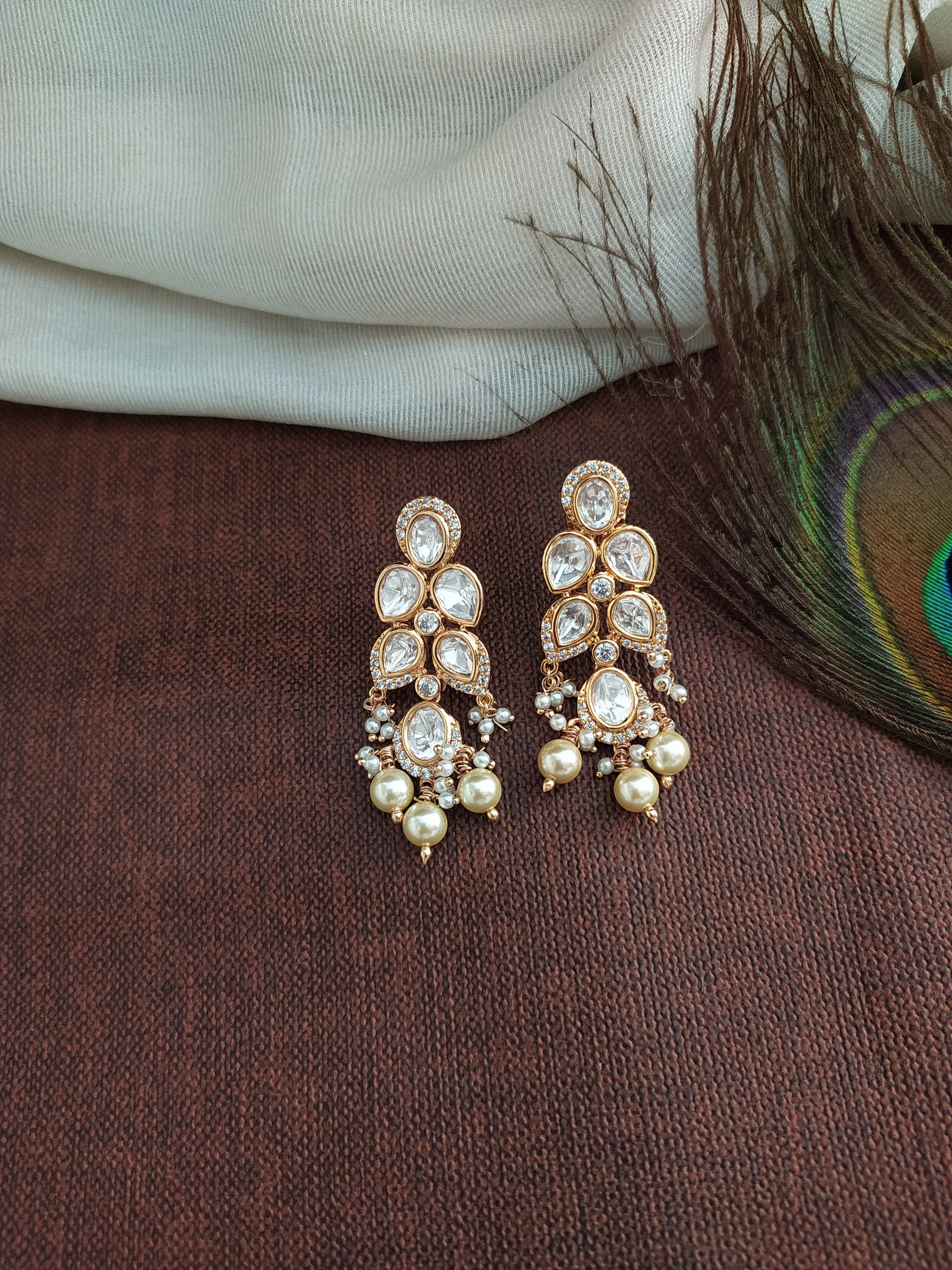 Uncut Kundan Simple Choker Set with Pearl Bunches