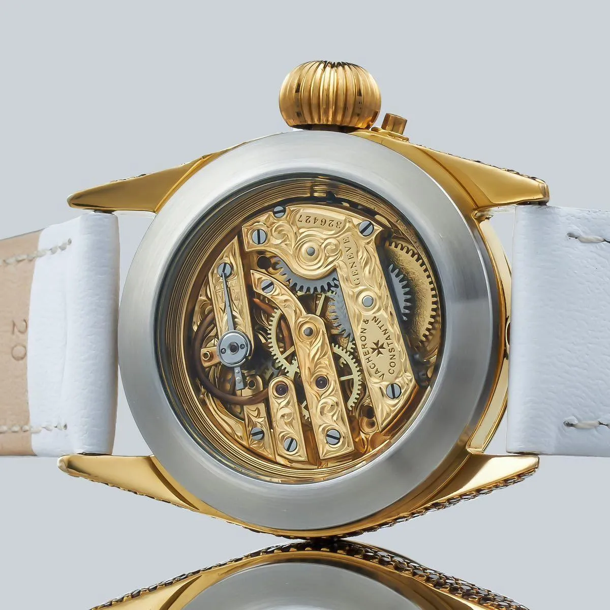 VACHERON & CONSTANTIN pocket watch with 35mm silver dial leather band