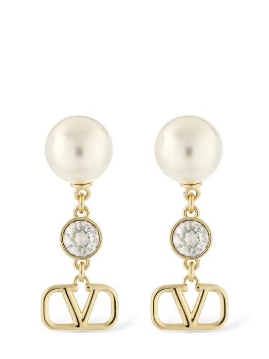Valentino Garavani   V logo signature faux pearl earrings 