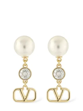 Valentino Garavani   V logo signature faux pearl earrings 