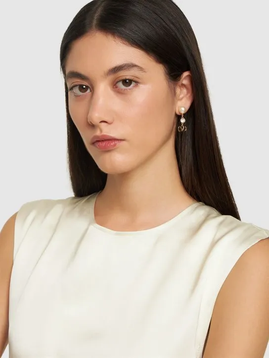 Valentino Garavani   V logo signature faux pearl earrings 