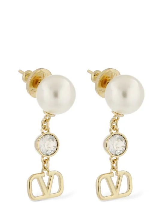 Valentino Garavani   V logo signature faux pearl earrings 