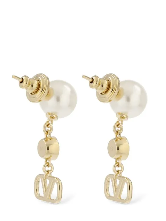 Valentino Garavani   V logo signature faux pearl earrings 