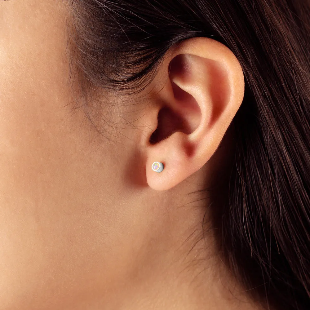 Venus Studs in Opal & Silver