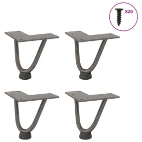 vidaXL Hairpin Table Legs 4 pcs Natural Steel 10 cm Solid Steel