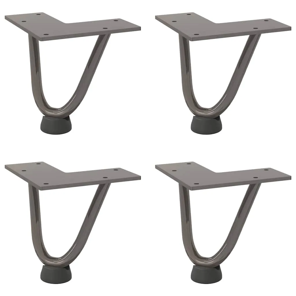 vidaXL Hairpin Table Legs 4 pcs Natural Steel 10 cm Solid Steel