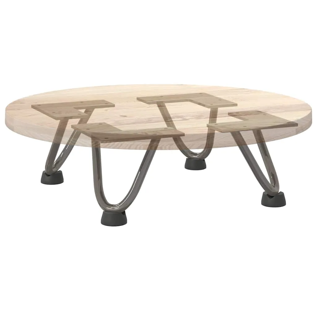 vidaXL Hairpin Table Legs 4 pcs Natural Steel 10 cm Solid Steel