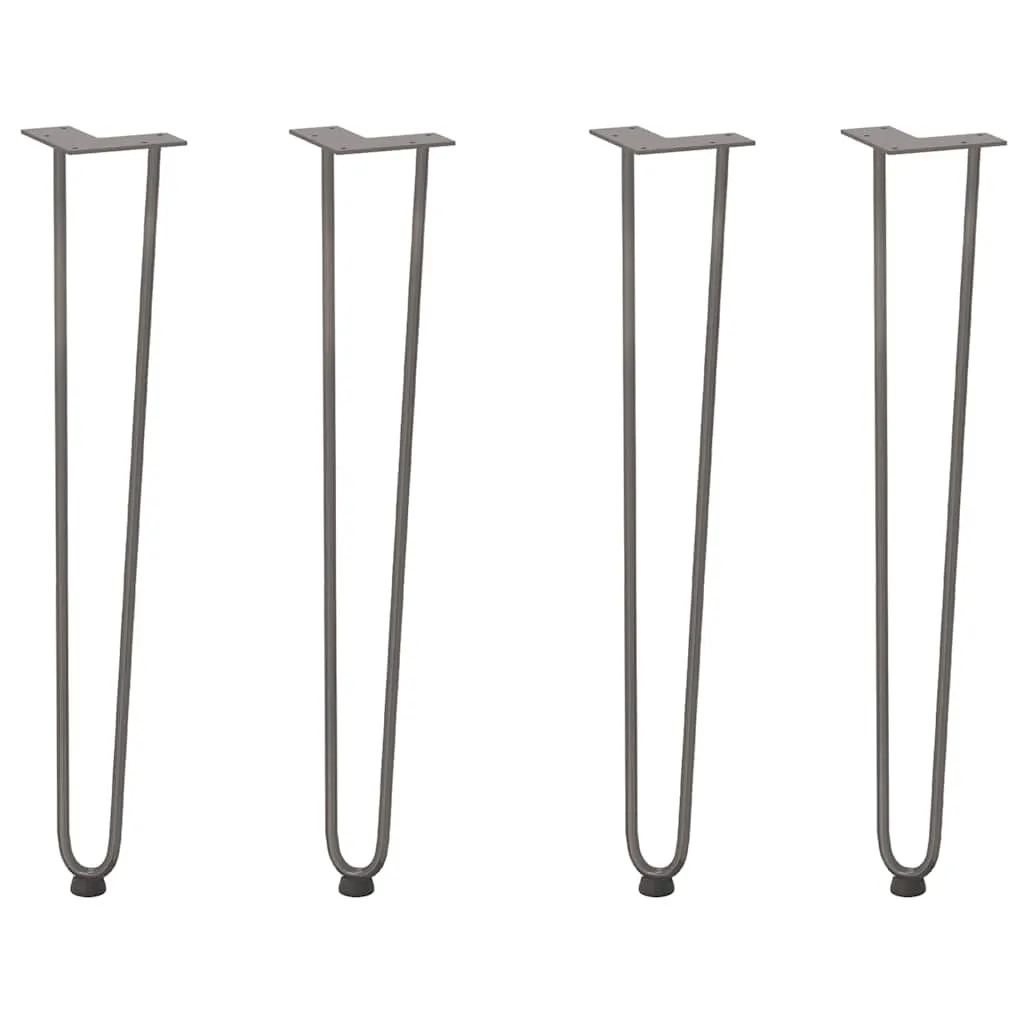 vidaXL Hairpin Table Legs 4 pcs Natural Steel 72 cm Solid Steel
