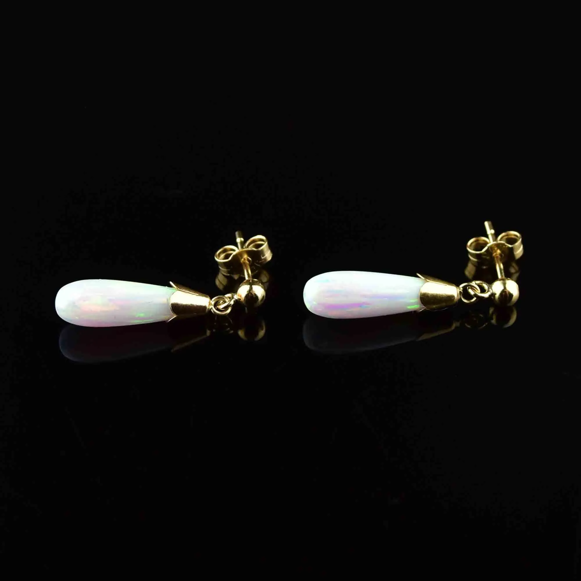 Vintage Gold Art Deco Style Opal Earrings