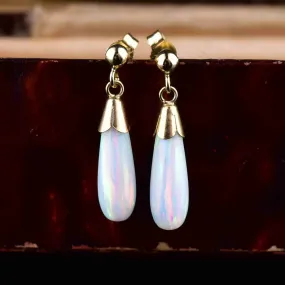 Vintage Gold Art Deco Style Opal Earrings
