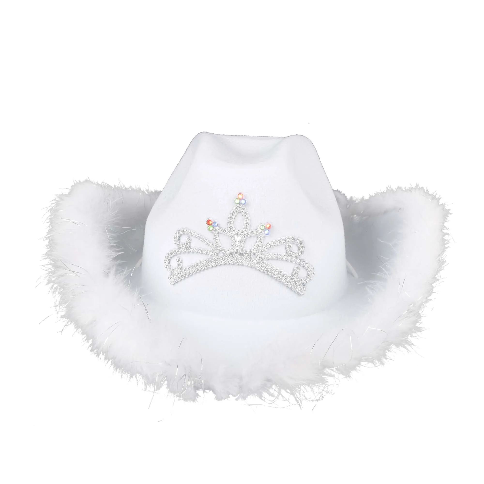 White Princess Cowgirl Hat for Adults