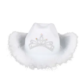White Princess Cowgirl Hat for Adults