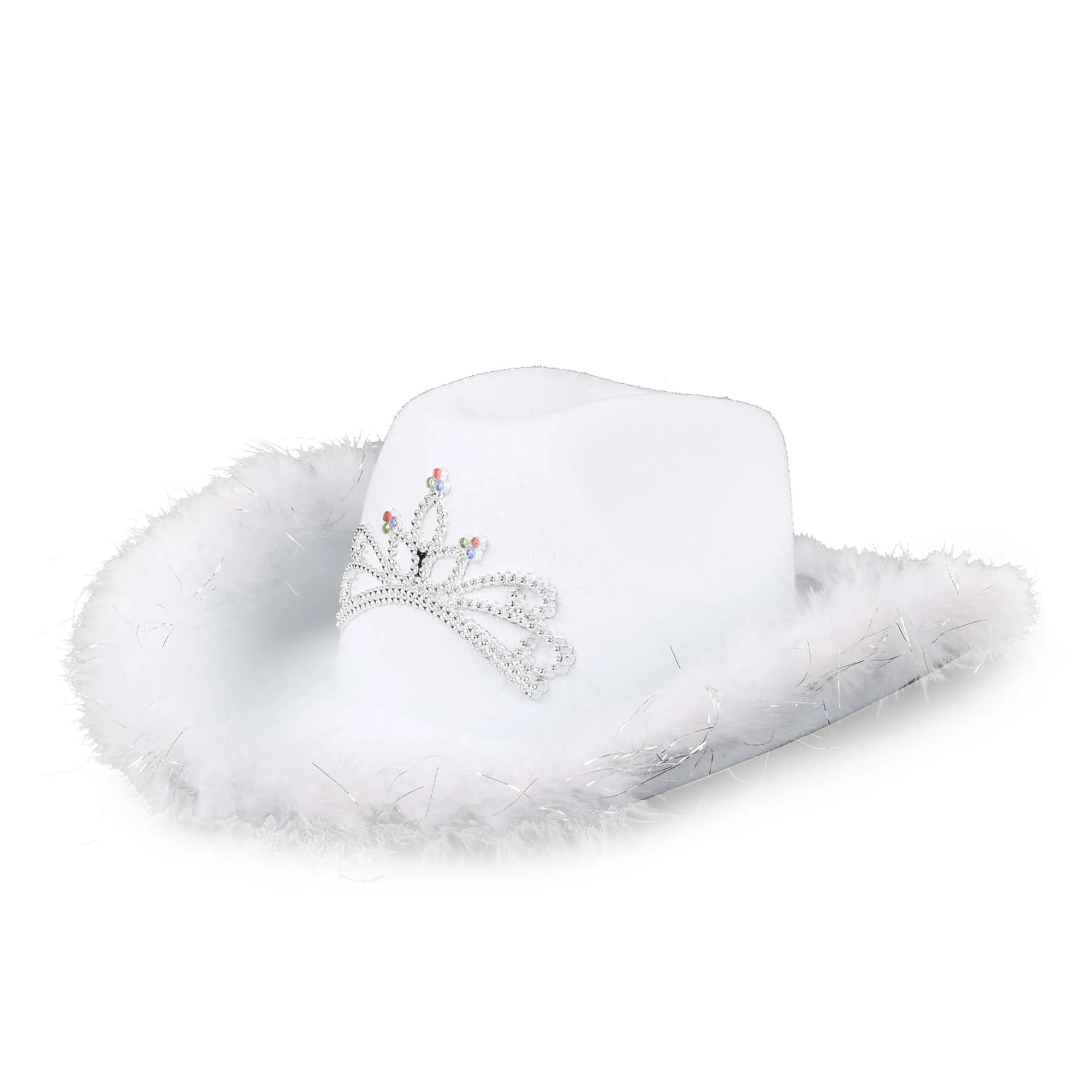 White Princess Cowgirl Hat for Adults
