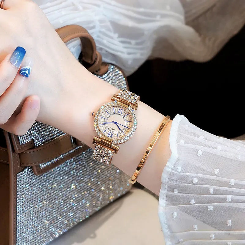 Women's Diamond Waterproof Watch Fashion Business Fast Hand Watch Women's Watch