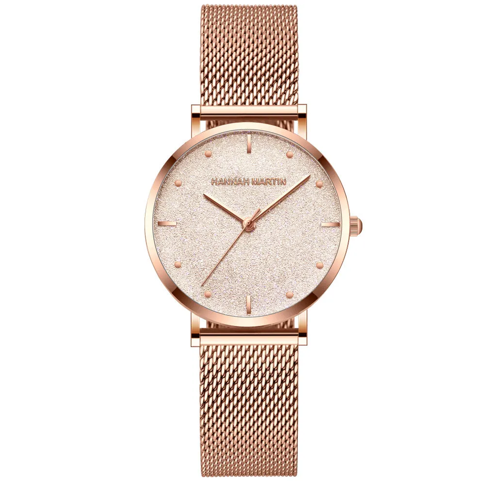 Women's Steel Mesh Quartz Watch Starry Sky Waterproof Japanese Movement Watch