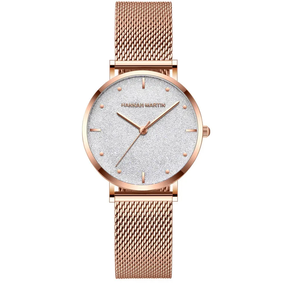 Women's Steel Mesh Quartz Watch Starry Sky Waterproof Japanese Movement Watch