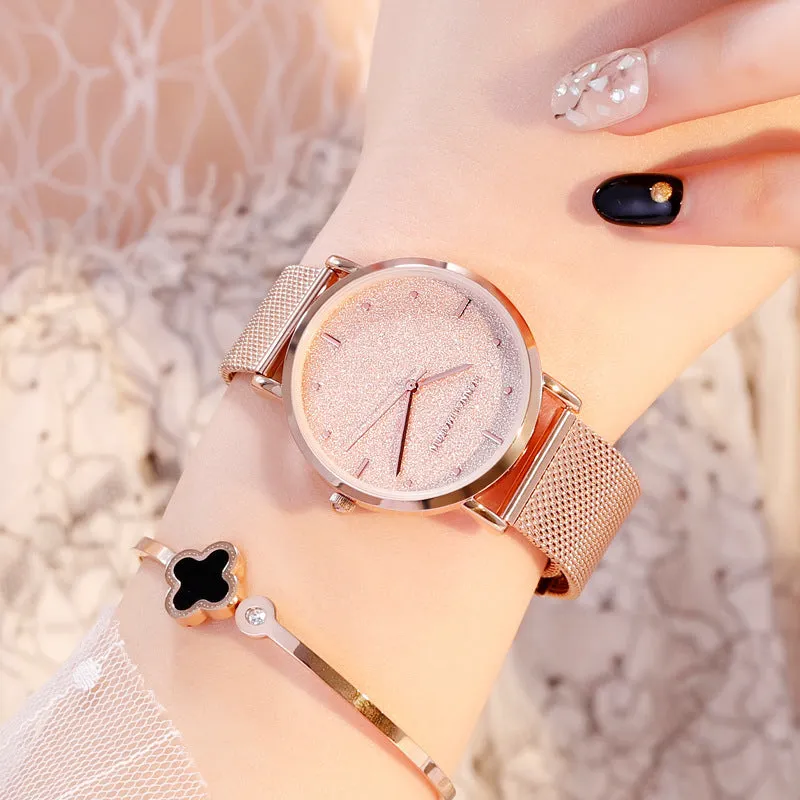Women's Steel Mesh Quartz Watch Starry Sky Waterproof Japanese Movement Watch