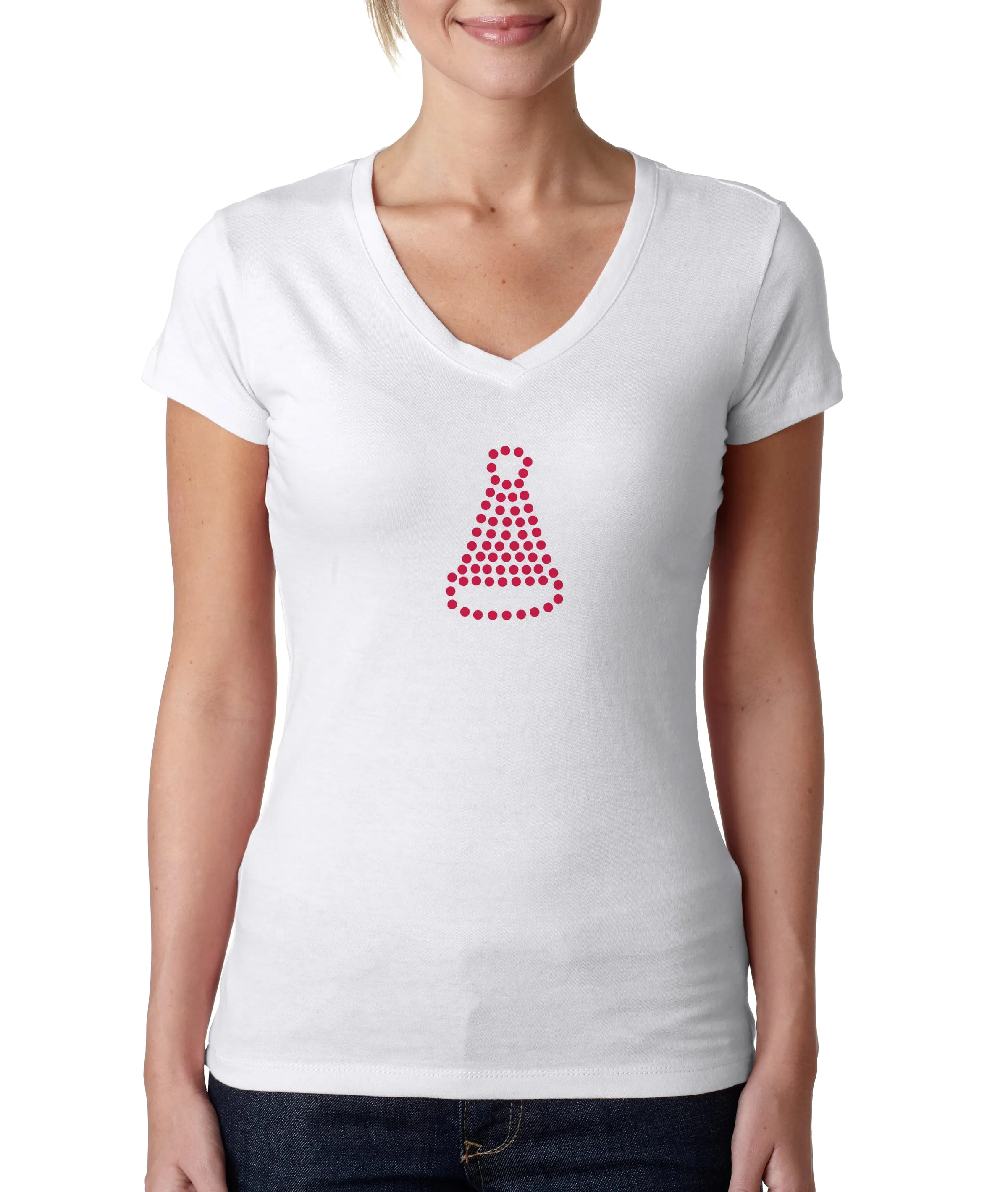Womens T-Shirt Christmas Hat 3 1051