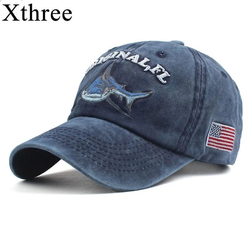 Xthree 100% washed cotton men baseball cap fitted cap