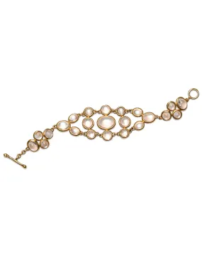 Yellow Gold Rainbow Moonstone Mesh Bracelet