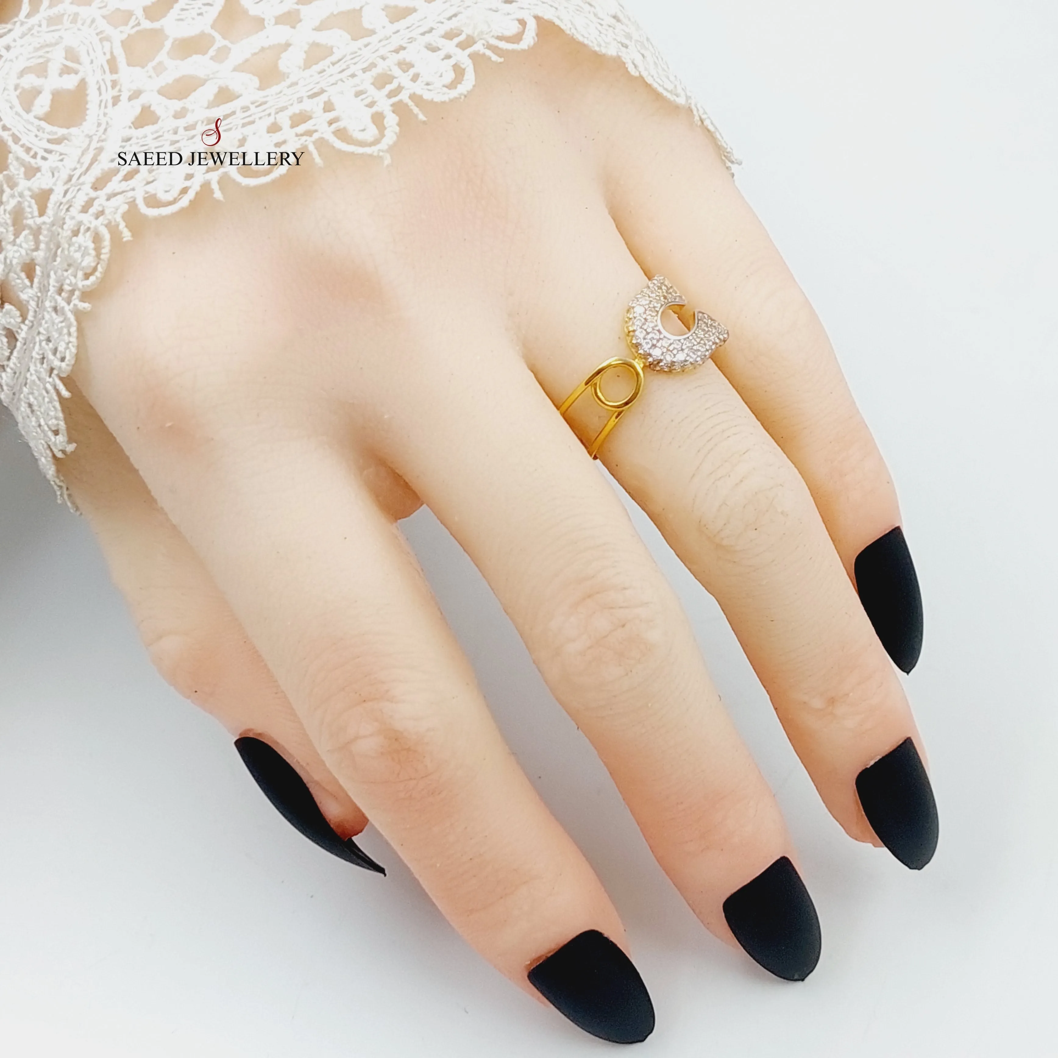 Zircon Studded Shoe Ring